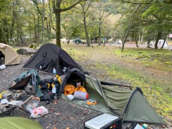 梅ヶ島キャンプ場、テント